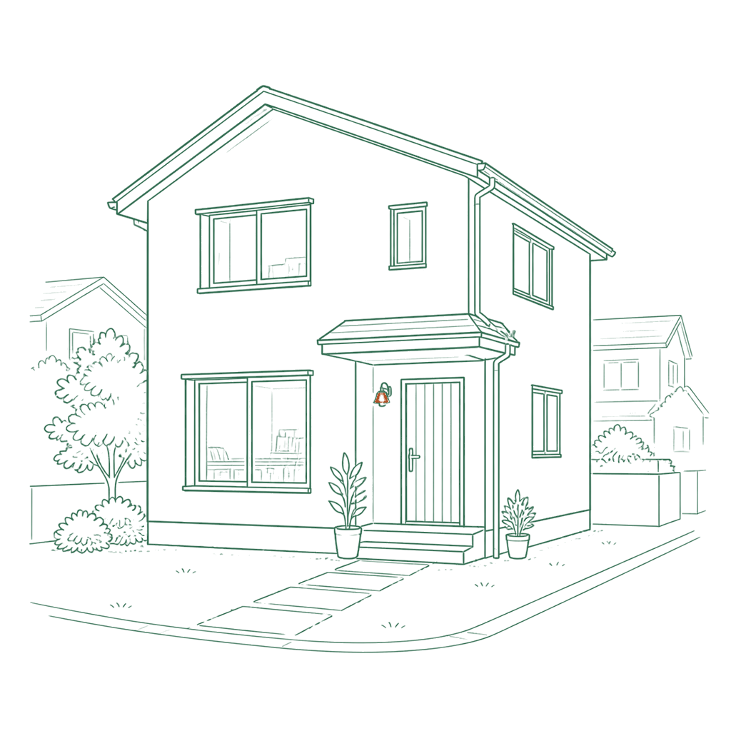 一戸建ての自社教室のイラスト